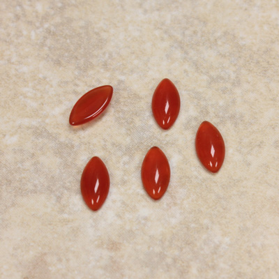 Glass Medium Dome Cabochon - Navette 10x5MM CORNELIAN