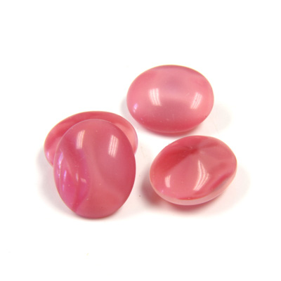 Glass Point Back Buff Top Stone Opaque Doublet - Oval 12x10MM PINK MOONSTONE
