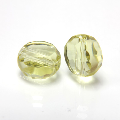 Chinese Cut Crystal Bead - Round Disc Side Drilled 10MM JONQUIL