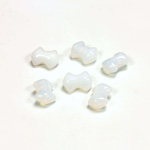 Czech Pressed Glass Bead - Smooth Bow 09x5MM WHITE OPAL