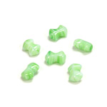 Czech Pressed Glass Bead - Smooth Bow 09x5MM PORPHYR GREEN