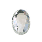 Glass Flat Back Foiled Rauten Rose - Oval 25x18MM CRYSTAL