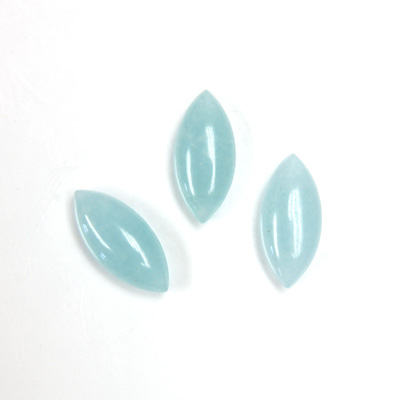 Gemstone Flat Back Cabochon - Navette 15x7MM QUARTZ DYED #136 AMAZONITE