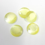 Fiber-Optic Flat Back Stone with Faceted Top and Table - Round 11MM CAT'S EYE YELLOW