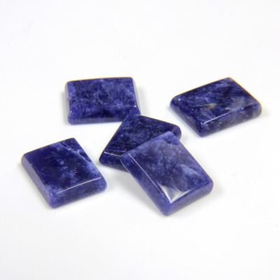 Gemstone Flat Back Single Bevel Buff Top Stone - Cushion 12x10MM SODALITE