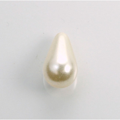 Czech Glass Pearl 1-Hole - Pear Shape 18x11MM WHITE 70401