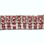 Czech Rhinestone Rondelle - Square 08MM LT ROSE-SILVER