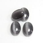 Fiber-Optic Cabochon - Oval 13.5x9.5MM CAT'S EYE GREY