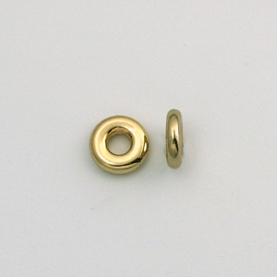 Metalized Plastic Smooth Bead - Ring 08MM GOLD