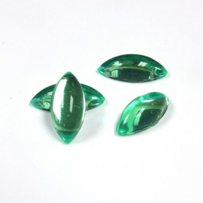 Plastic Flat Back Foiled Cabochon - Navette 18x8MM PERIDOT