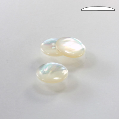 Shell Flat Back Cabochon - Round 11MM WHITE MOP