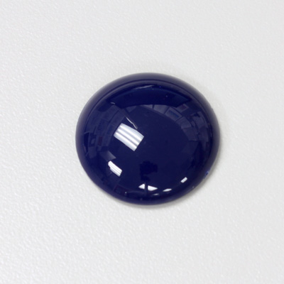 Plastic Flat Back Opaque Cabochon - Round 25MM LAPIS BLUE