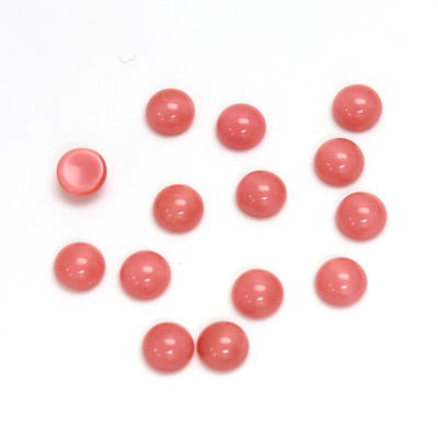 Glass Medium Dome Cabochon - Round 05MM MOONSTONE PINK