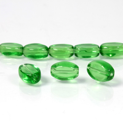 Glass Bead Table Polished - Oval 09x6MM PERIDOT