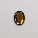 Glass Flat Back Rose Cut Faceted Foiled Stone - Oval 14x10MM SMOKE TOPAZ