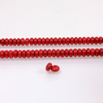 Czech Pressed Glass Bead - Smooth Rondelle 4MM DARK RED