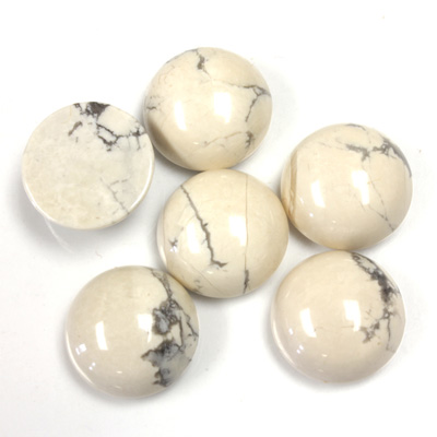 Gemstone Cabochon - Round 13MM WHITE HOWLITE