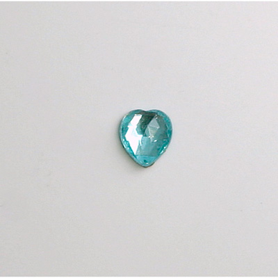 Glass Flat Back Foiled Rauten Rose - Heart 06x5MM AQUA