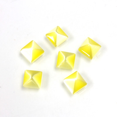 Fiber-Optic Cabochon - Pyramid Top 06x6MM CAT'S EYE YELLOW