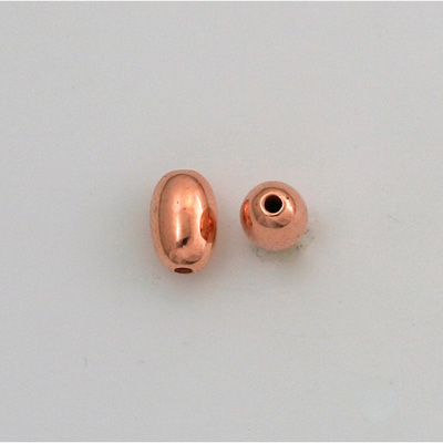 Metalized Plastic Smooth Bead - Oval 09x6MM COPPER