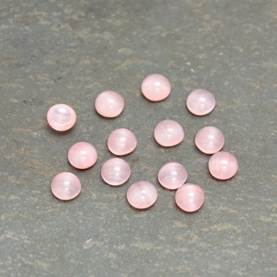 Glass Medium Dome Cabochon - Round 05MM ROSE QUARTZ