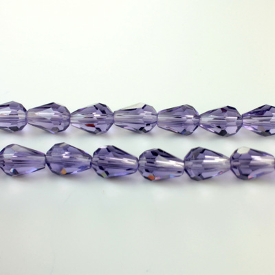 Chinese Cut Crystal Bead - Pear 09x5MM DARK AMETHYST