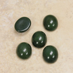 Glass Medium Dome Opaque Cabochon - Oval 12x10MM FOREST GREEN