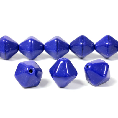 Czech Pressed Glass Bead - Smooth Bicone 12MM LAPIS