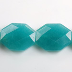 Gemstone Bead - Faceted Octagon 25x20MM Dyed QUARTZ Col. 21 TEAL