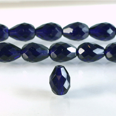 Czech Glass Fire Polish Bead - Pear 16x12MM COBALT