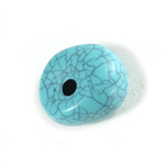 Plastic  Bead - Mixed Color Smooth Abstract 25x22MM BLUE TURQ MATRIX