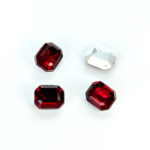 Plastic Point Back Foiled Stone - Cushion Octagon 10x8MM RUBY
