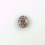 Glass Flat Back Lady Bug Stone with White Engraving - Oval 10x8MM LT AMETHYST