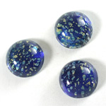 Glass Medium Dome Lampwork Cabochon - Round 18MM COLOR OPAL BLUE (0396)