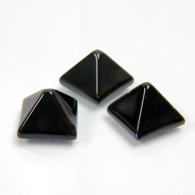 Gemstone Cabochon - Square Pyramid Top 10x10MM BLACK ONYX