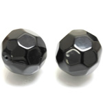 Plastic Bead - Opaque Faceted Round 20MM JET