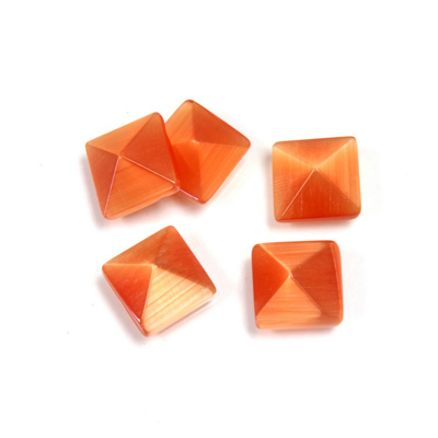 Fiber-Optic Cabochon - Pyramid Top 08x8MM CAT'S EYE COPPER