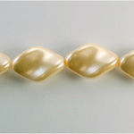 Czech Glass Pearl Bead - Twisted Baroque 19x13MM CREME 70414