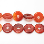 Gemstone Bead - Donut Side Drilled 20MM CORNELIAN