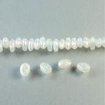 Plastic  Bead - Mixed Color Smooth Flat Pear 06x3MM MOON WHITE