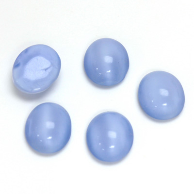 Glass Medium Dome Cabochon - Oval 12x10MM MOONSTONE BLUE