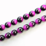 Czech Pressed Glass Bead - Smooth 2-Color Round 08MM COATED BLACK-VIOLET