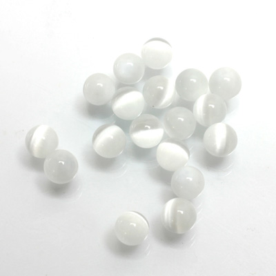 Fiber-Optic No-Hole Ball - 06MM CAT'S EYE WHITE