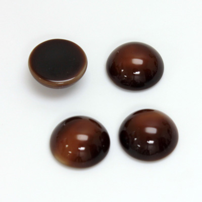 Glass Medium Dome Cabochon - Round 13MM BROWNHORN