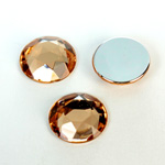 Plastic Flat Back Foiled Rose Cut Rhinestone - Round 18MM LT COLORADO TOPAZ