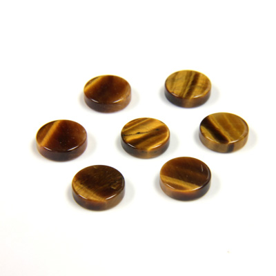 Gemstone Flat Back Flat Top Straight Side Stone - Round 07MM TIGEREYE