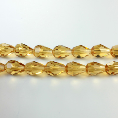 Chinese Cut Crystal Bead - Pear 09x5MM TOPAZ