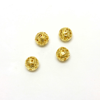 Brass Bead - Filigree Round 06MM RAW Unplated