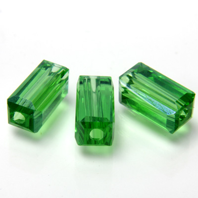 Chinese Cut Crystal Bead - Rectangle 08x4x4MM GREENLUMI COAT