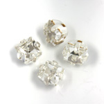 Crystal Stone in Metal Sew-On Setting - Square 04x4MM CRYSTAL-SILVER